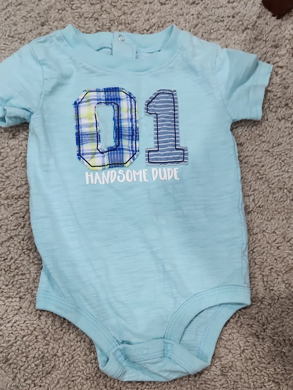 Handsome Dude Light Blue Baby One-Piece Bodysuit